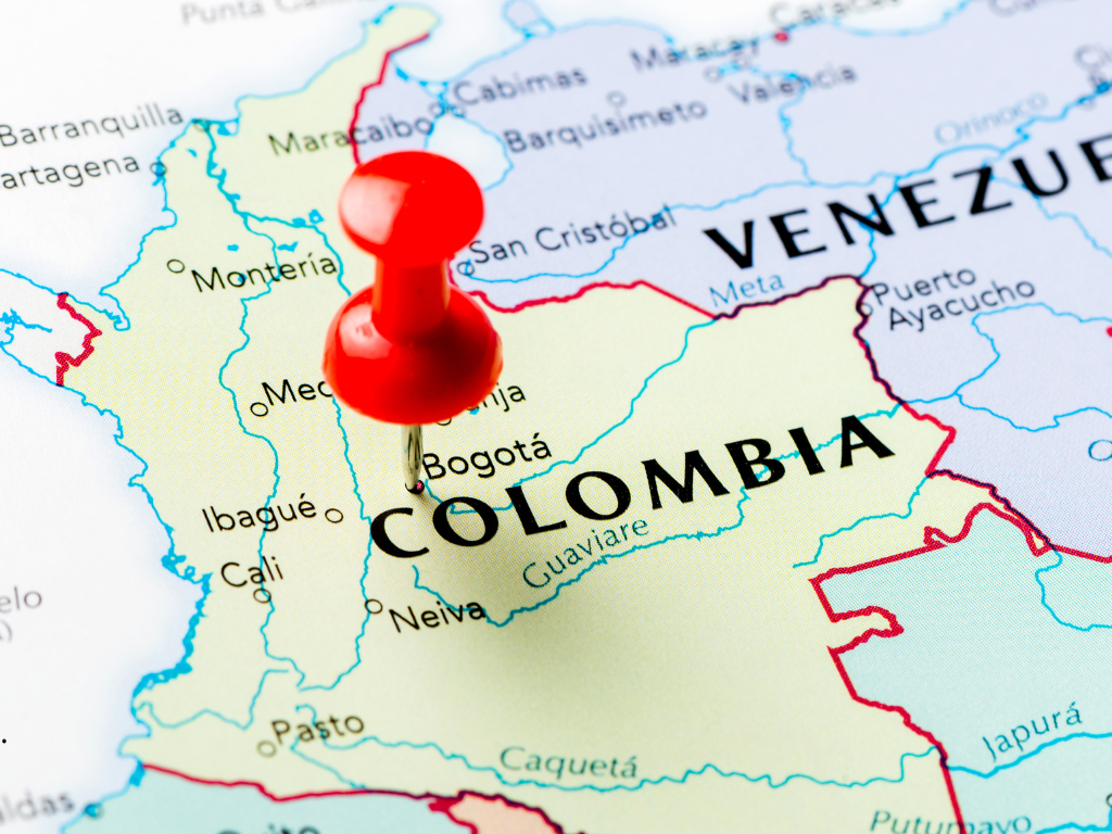 En la imagen se ve el mapa de Colombia.