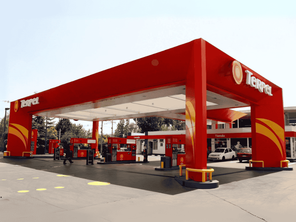 En la imagen se ve una estación de servicios de Terpel