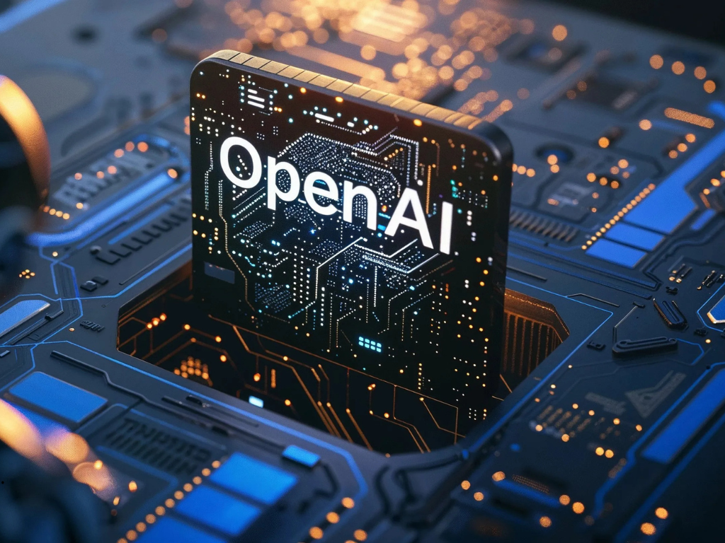 En la imagen se ve un chip con el logo de Open Ai