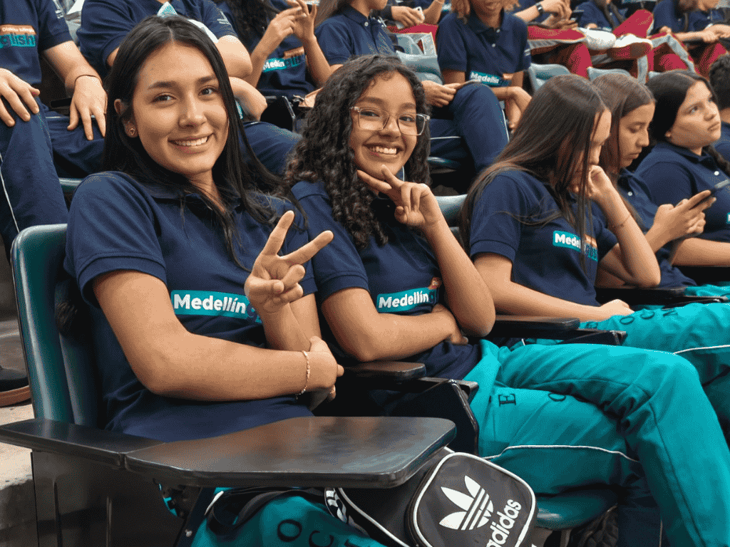 Foto: Distrito de Medellín. La Secretaría de Educación, cerró la estrategia Next Stop Medellín, estrategia integrada al programa Medellinglish Distrito Bilingüe.