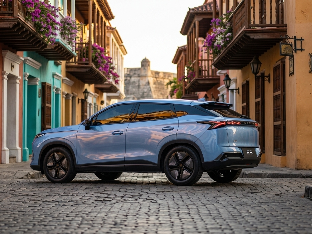 Foto: Chery. Chery agota primera etapa de preventa de la SUV eléctrica E5 en 5 horas. Precios desde $79.990.000 y respaldo de Grupo Vardí en Colombia.