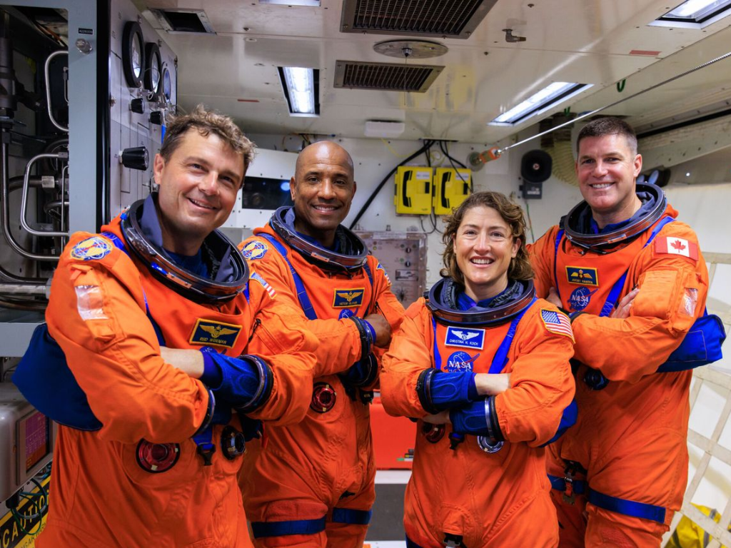 Foto: NASA. Conozca a Reid Wiseman, Victor Glover, Christina Koch y Jeremy Hansen, los cuatro astronautas que protagonizan el histórico regreso a la Luna.