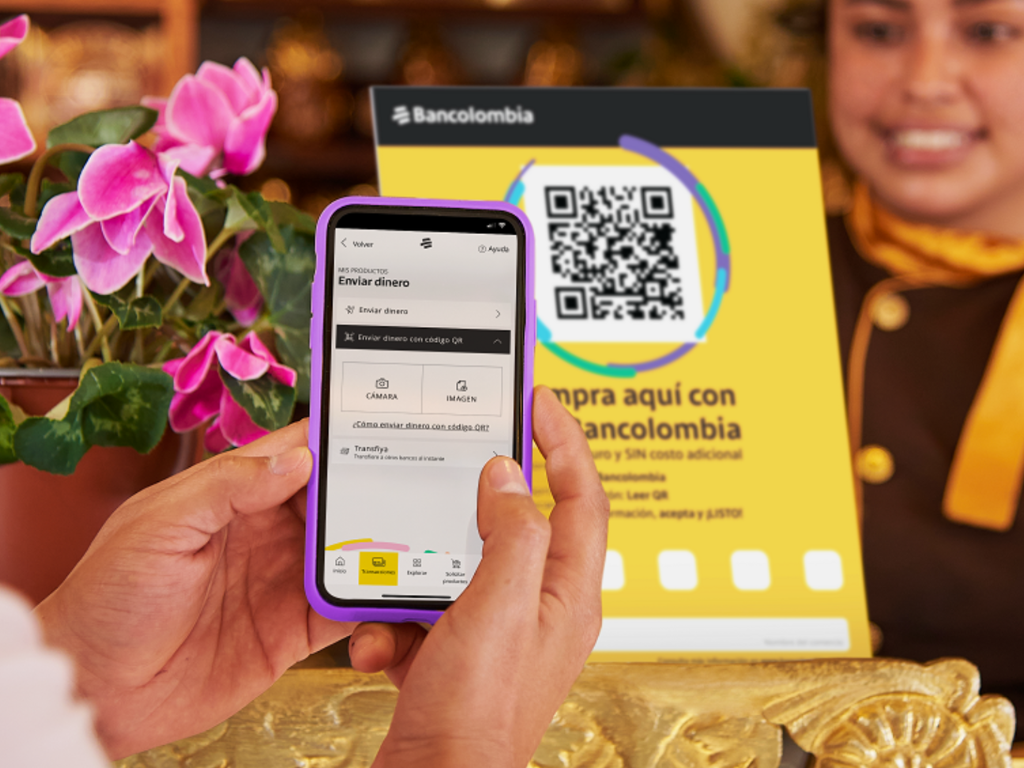 Foto: Bancolombia. Bancolombia actualizó sus códigos QR. La medida permite recibir pagos inmediatos desde cualquier entidad financiera usando llaves Bre-B.