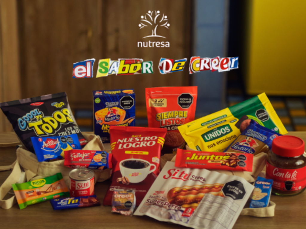 Foto: Nutresa. La campaña El sabor de creer de Nutresa sustituye temporalmente los logotipos de 17 marcas por mensajes positivos en 30 millones de empaques.