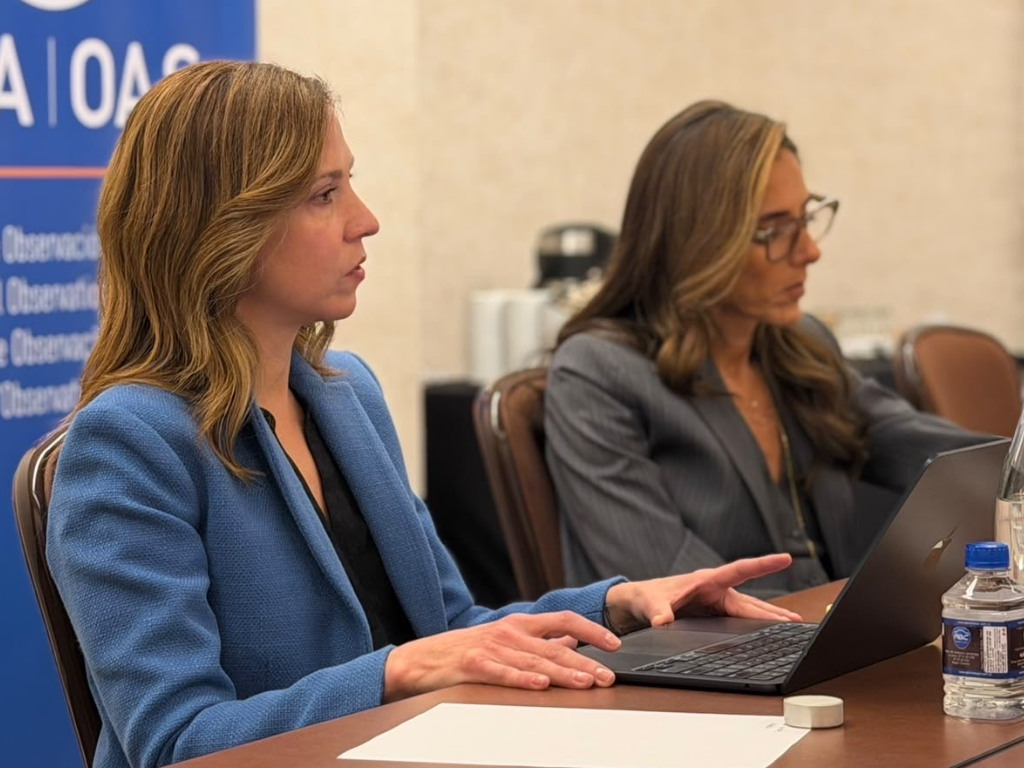 Foto: AmCham. María Claudia Lacouture, presidenta de AmCham y ALIADAS, denunció ante la OEA hechos que ponen en riesgo la equidad en las elecciones presidenciales de 2026