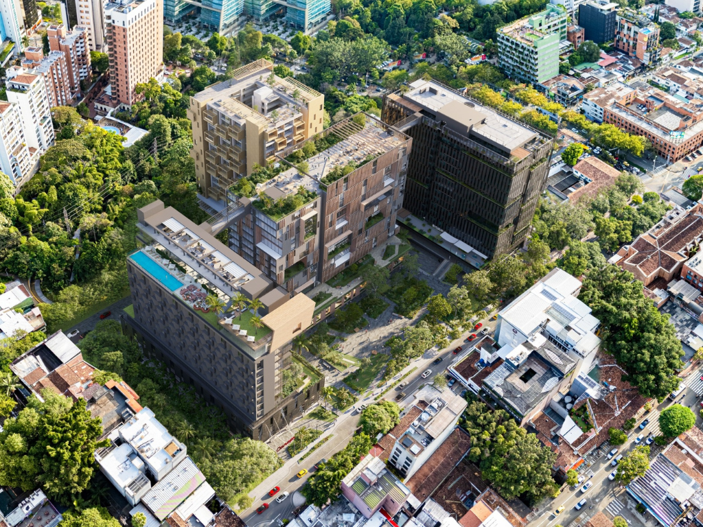Foto: Patria Investments. Con inversión de $1 billón de COP, Distrito Palermo transformará el antiguo Colegio Palermo en Medellín. Incluye hotel Hilton, espacio público y sostenibilidad LEED Platinum.