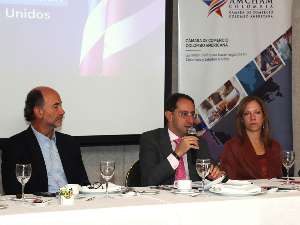 Foto: AmCham. El vicepresidente electo José Manuel Restrepo se reunió con AmCham Colombia. Prometió reducir cargas impositivas e impulsar el crecimiento.
