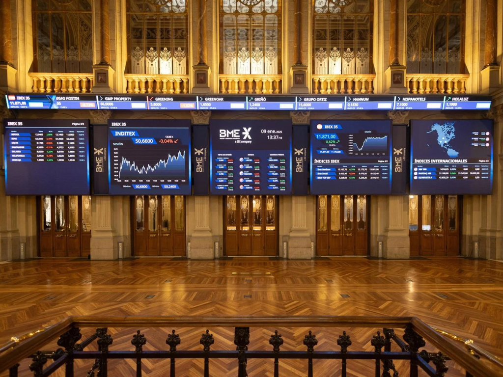 Foto: Cortesía. El Ibex 35 subió un 0,69% y superó los 20.000 puntos gracias al impulso del sector bancario, previo a Jackson Hole y los resultados de Nvidia.