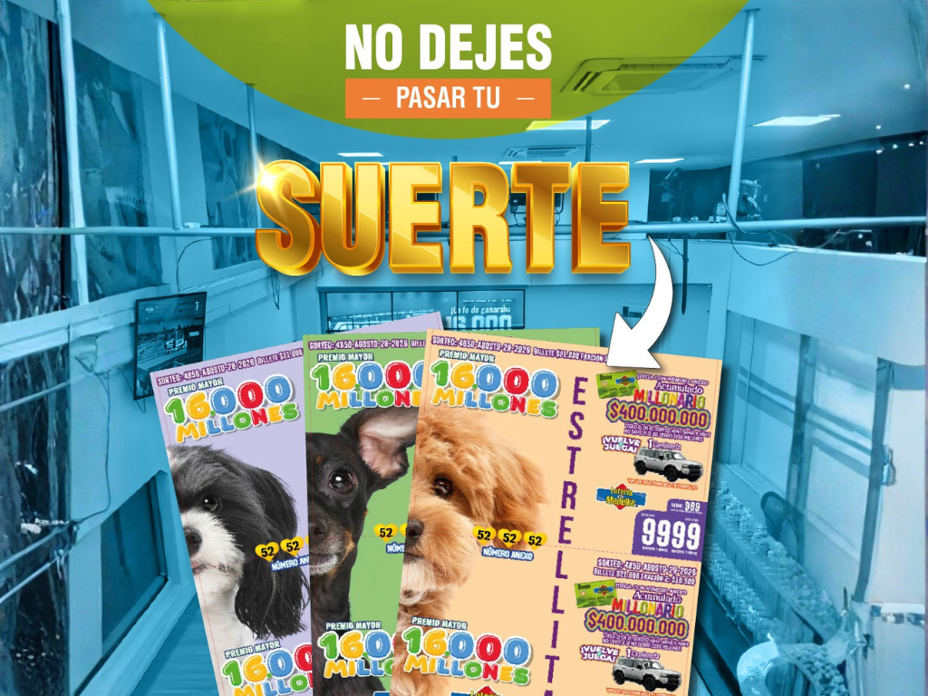 Foto: Cortesía. La Lotería de Medellín rinde homenaje a los perros en el sorteo 4850. El plan entrega $42.000 millones en premios y bono camioneta.